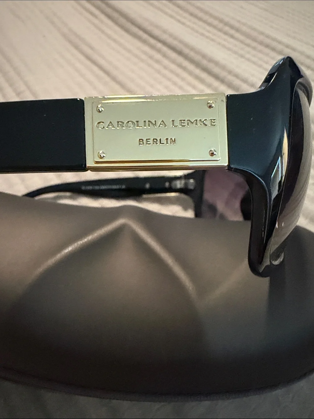 Carolina Lemke Berlin Women's Oversized Black Sunglasses with Gradient Lenses